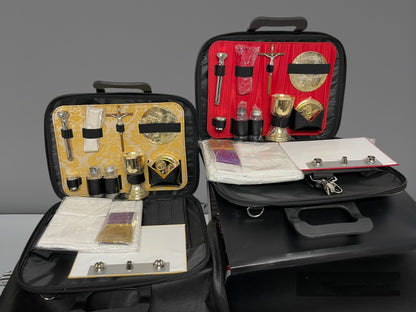 Rigid briefcase with travel mass kit