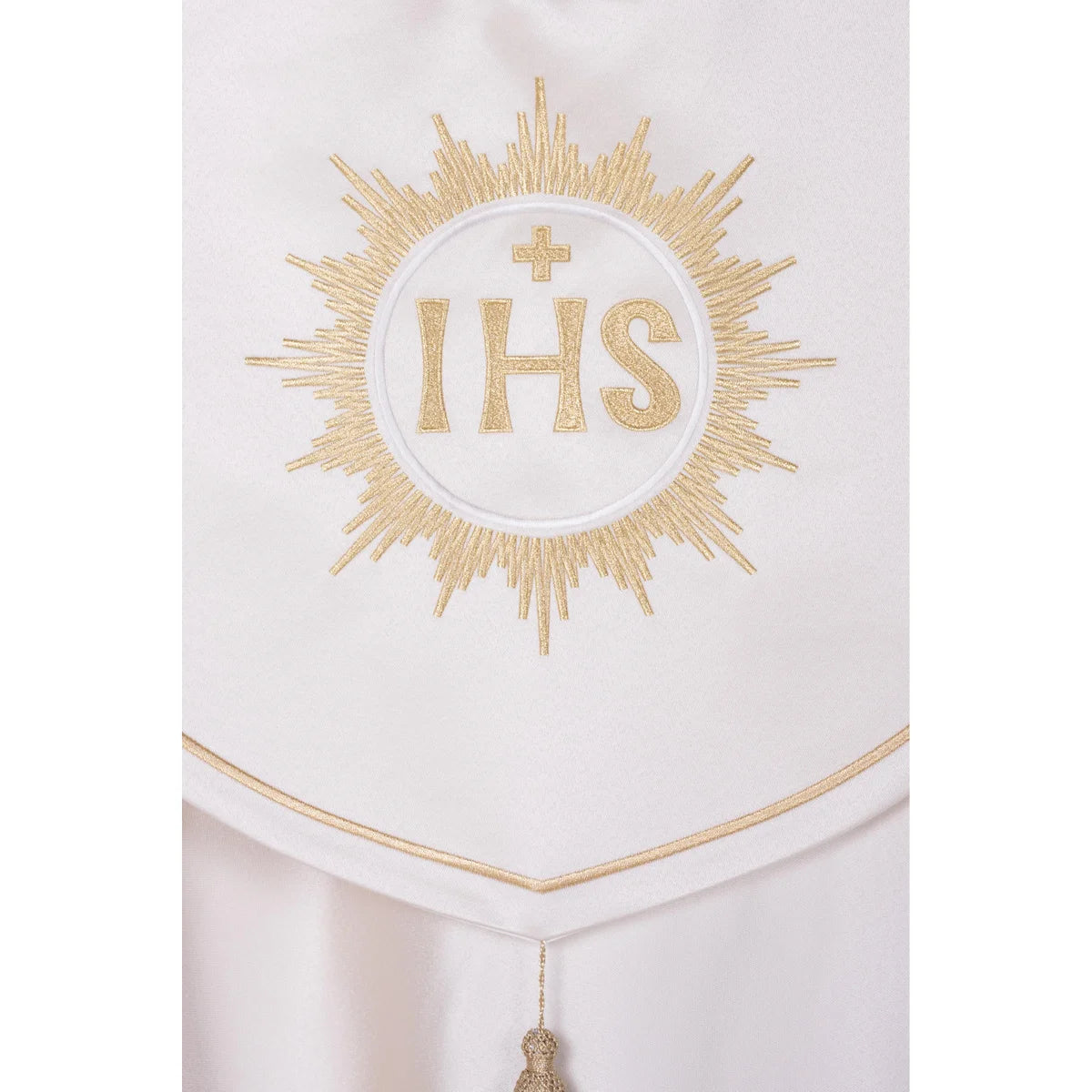 Liturgical cope embroidered IHS KKP037 Ecru