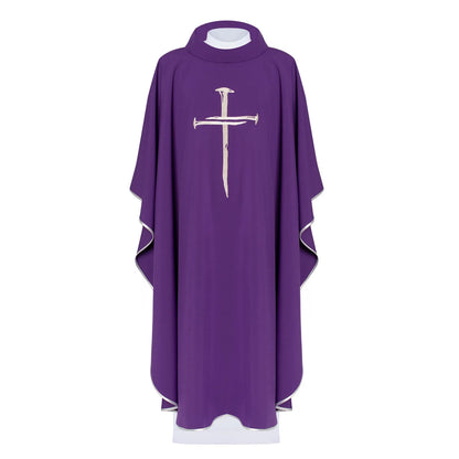 Chasuble with a cross , purple