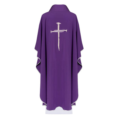 Chasuble with a cross , purple