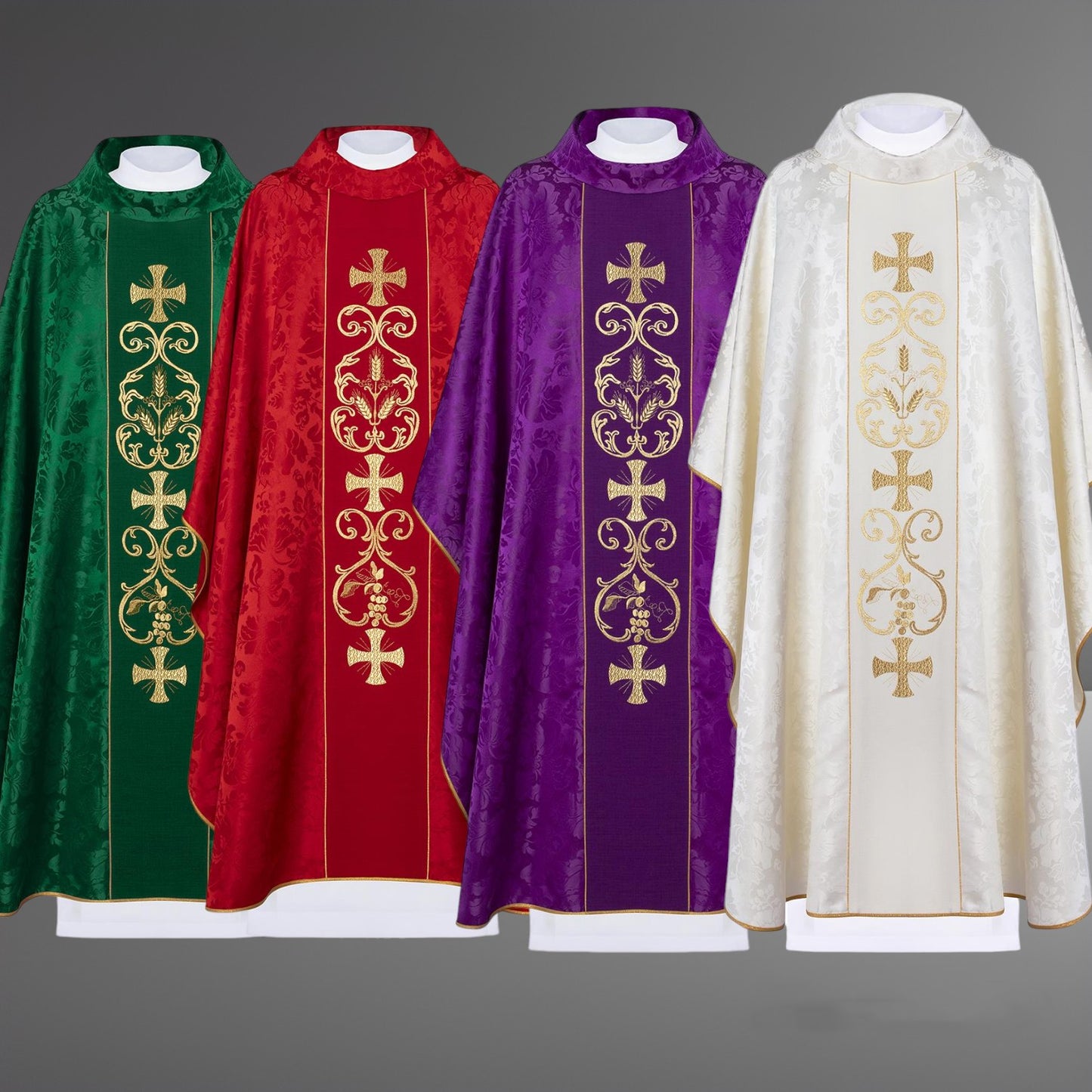 Liturgical chasuble decorated with an three crosses