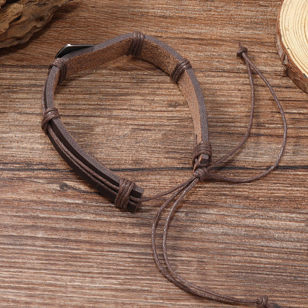 Leather Bracelet with Our Lady of Aparecida