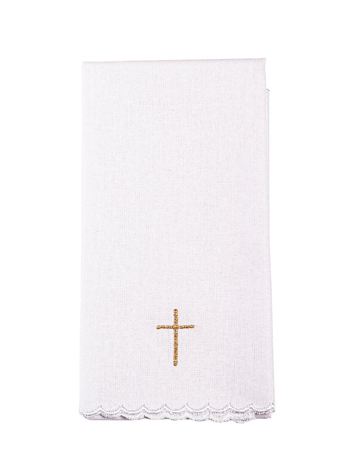 Altar linen gold red baroque Cross, cotton