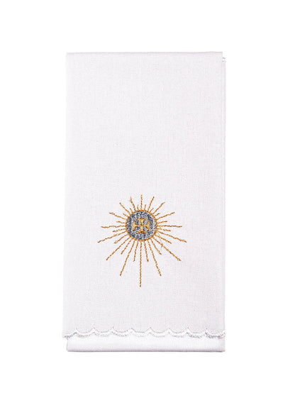 Altar linen golden and blue chalice host , cotton