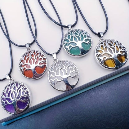 Natural Stone Tree Of Life Pendant