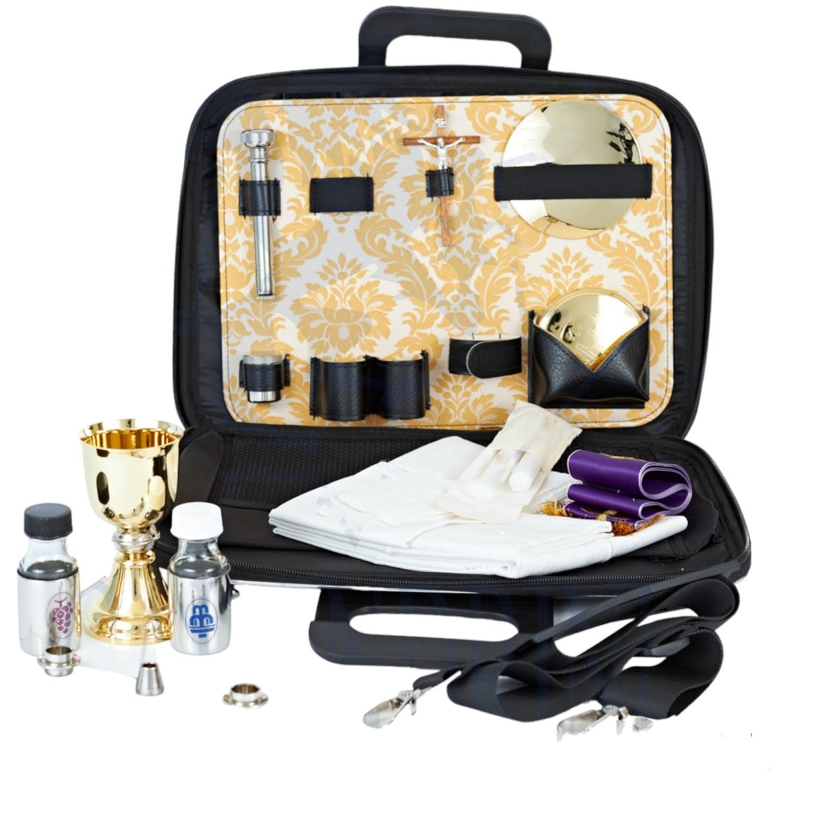 Rigid briefcase with travel mass kit