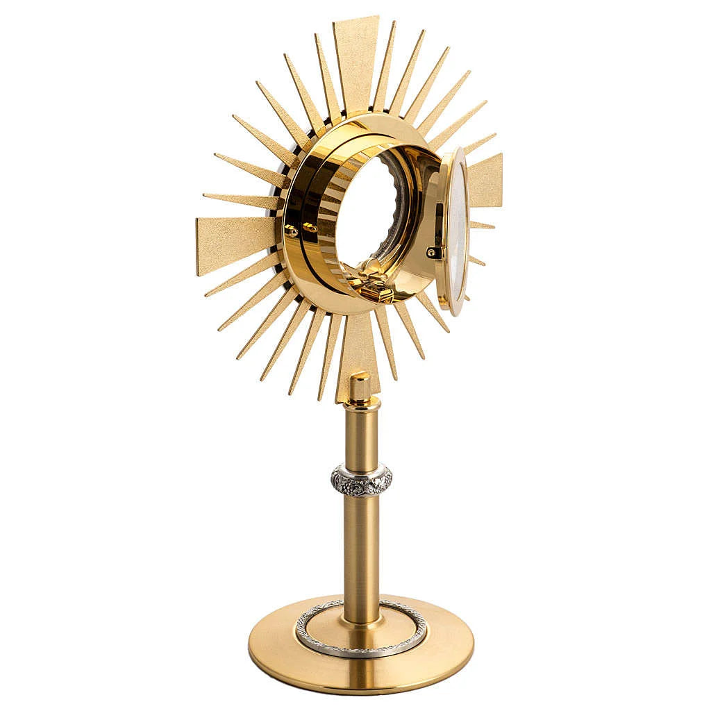 Monstrance with Node, Grapes and Red Stones 40 cm