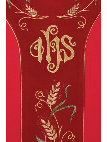 IHS embroidered chasuble