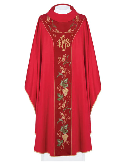 IHS embroidered chasuble