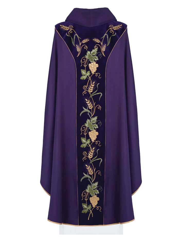 IHS embroidered chasuble