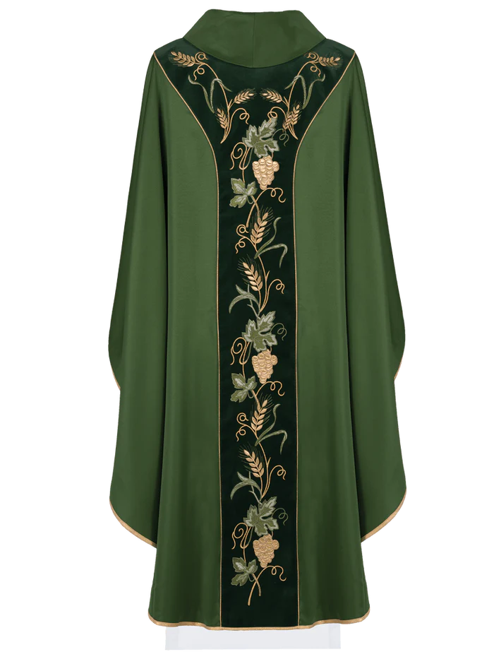 IHS embroidered chasuble