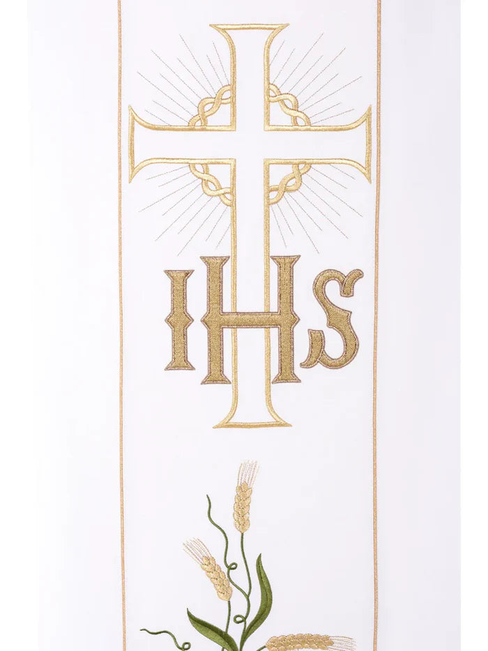 Chasuble with IHS and cross, gold embroidery