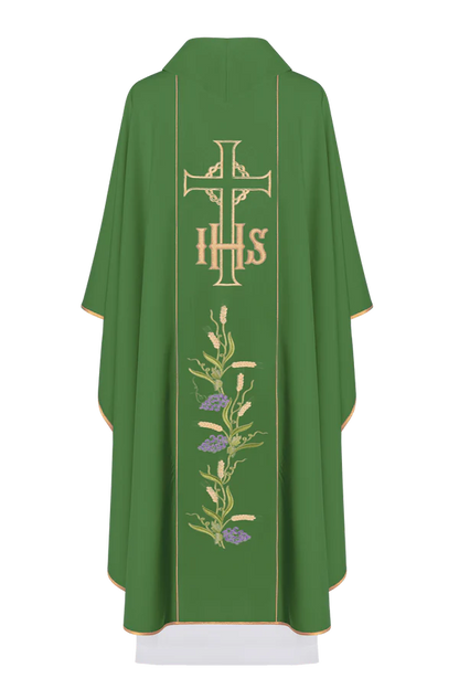 Chasuble with IHS and cross, gold embroidery