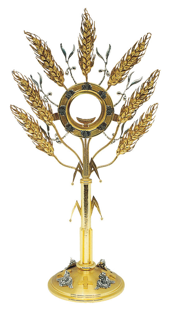 Monstrance with golden ears of wheat 65cm