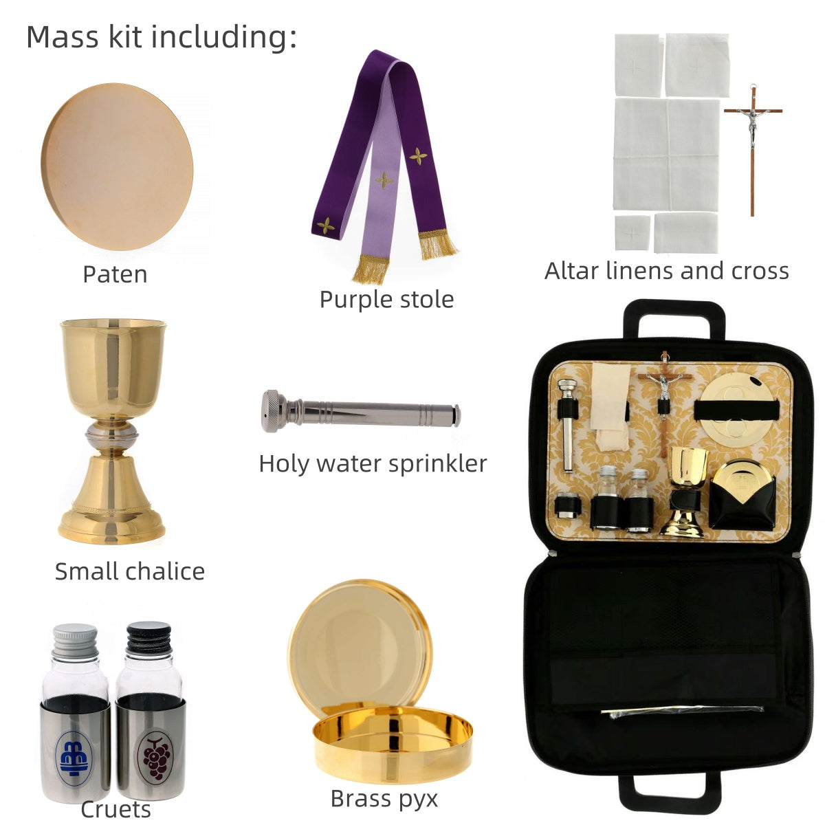 Rigid briefcase with travel mass kit