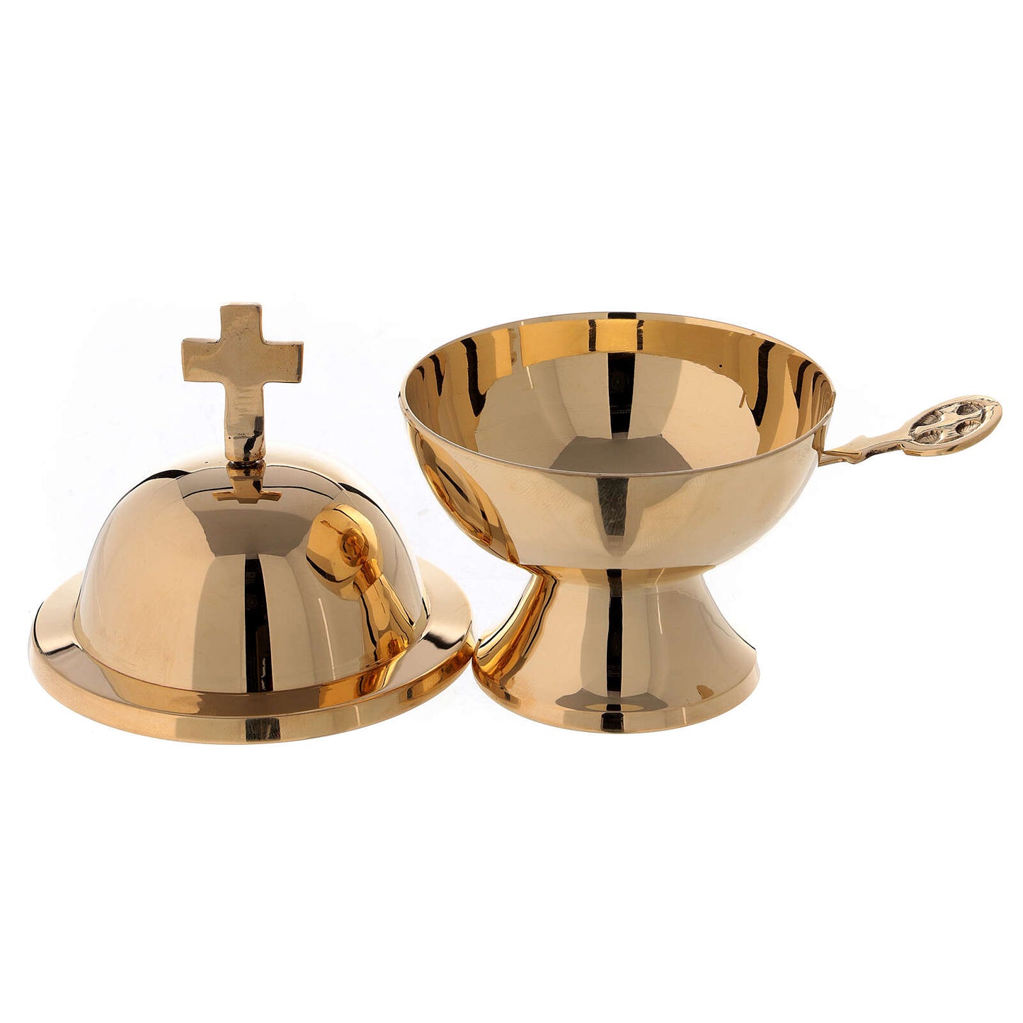 Thurible and boats in gold plated brass 24 cm