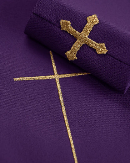 Chasuble embroidered with a cross with a symbol